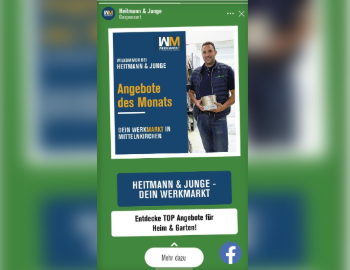 Der Facebook-Werbeauftritt von WERKMARKT Partner Heitmann & Junge (Abbildung: EURO-DIY)