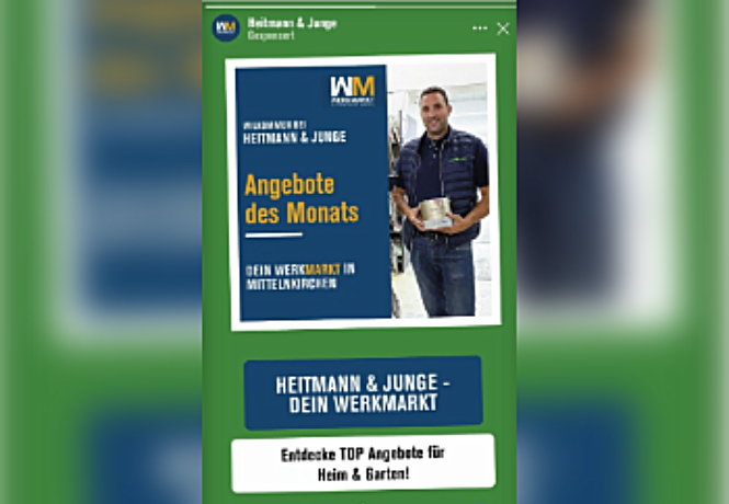 Der Facebook-Werbeauftritt von WERKMARKT Partner Heitmann & Junge (Abbildung: EURO-DIY) (2)